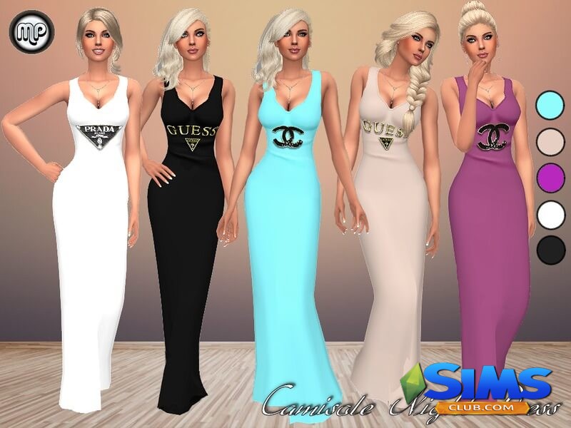 The Sims 4: Женская выходная одежда MP-Camisole-Night-Dress