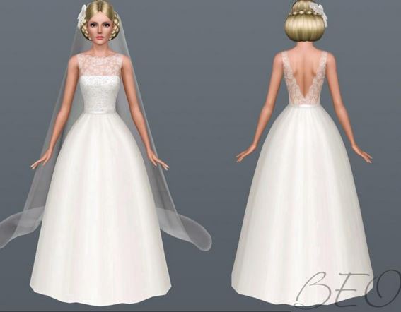 Свадебное платье "Счастливая невеста" для Симс 3