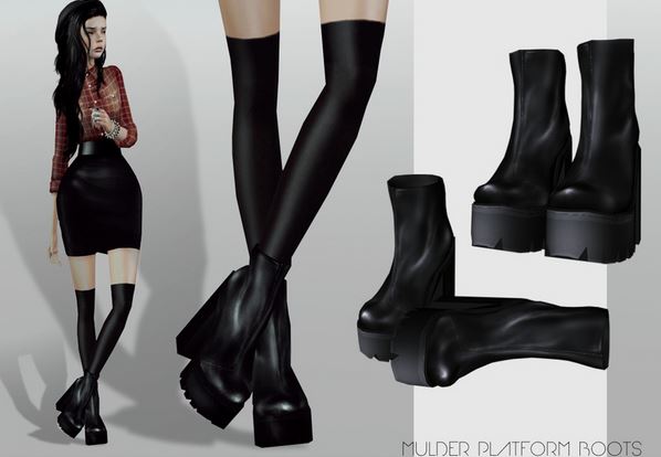 Женская обувь "Готическая платформа" для Симс 3