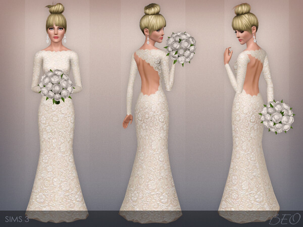 Свадебное платье Wedding Dress 43 для Симс 3 | Скриншот 1