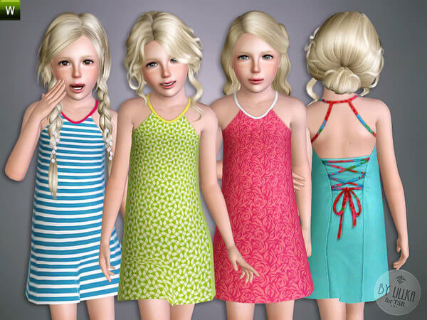 Детское платье Hot Summer для Симс 3 | Скриншот 5