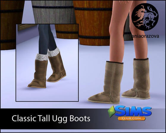 Обувь Classic Tall Ugg Boots для Симс 3 | Скриншот 1