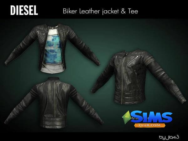 Куртка DIESEL biker jacket and tee для Симс 3 | Скриншот 10