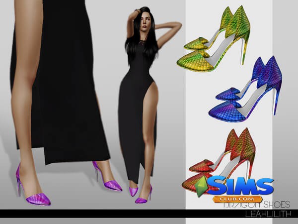 Женские туфли LeahLilith Dragon Shoes для Симс 3 | Скриншот 6