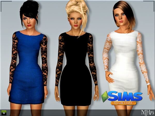 Платье S3 Chic Lace для Симс 3 | Скриншот 10