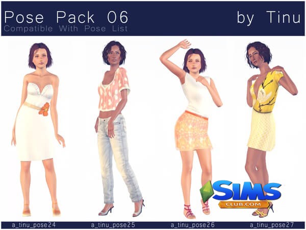 Позы Pose Pack 06 by Tinu для Симс 3 | Скриншот 4