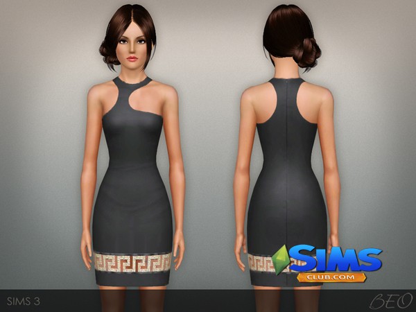 Платье Greca mini dress для Симс 3 | Скриншот 1