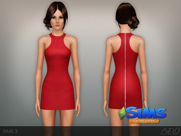 Платье Zip back mini dress для Симс 3 | Скриншот 6
