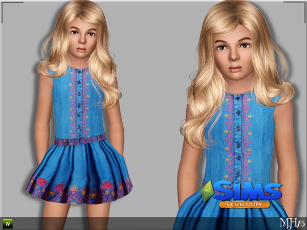 Детское платье S3 ParisDress [CF] для Симс 3 | Скриншот 2
