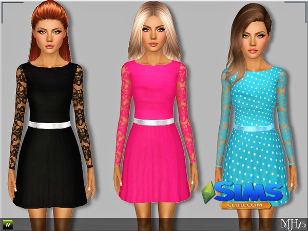 Платье S3 Sweet Lace Teen для Симс 3 | Скриншот 4