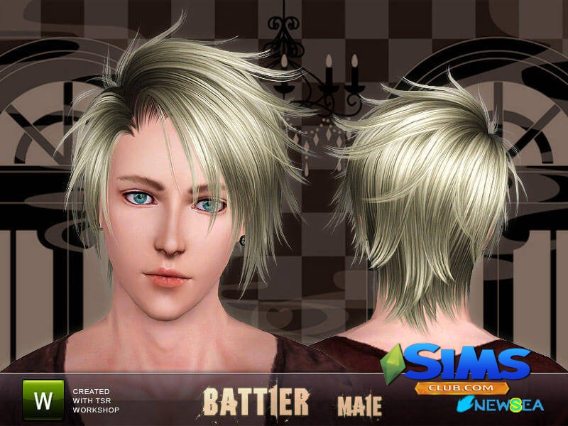 Прическа Newsea Battler Male Hairstyle для Симс 3 | Скриншот 5
