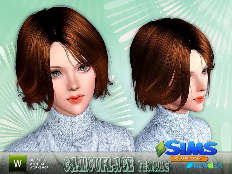 Прическа Newsea Camouflage Female Hairstyle для Симс 3 | Скриншот 5