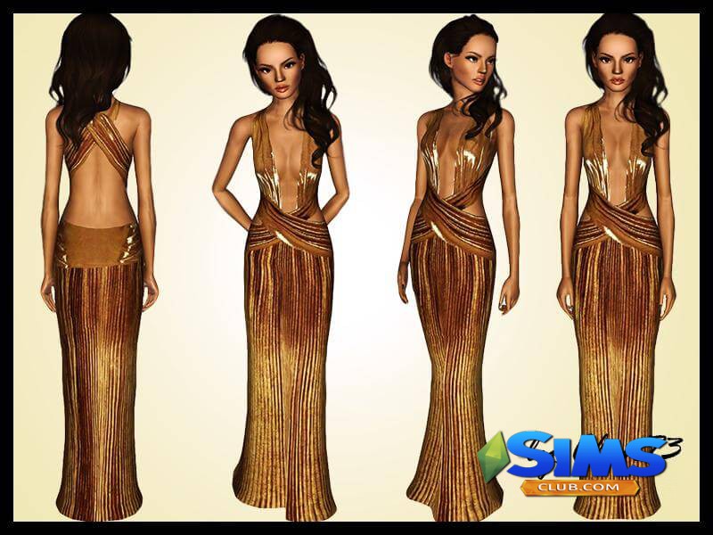 Платье Silk Lam для Симс 3 | Скриншот 4