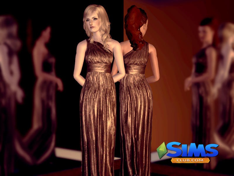 Платье Jessica Alba Met Ball для Симс 3 | Скриншот 3