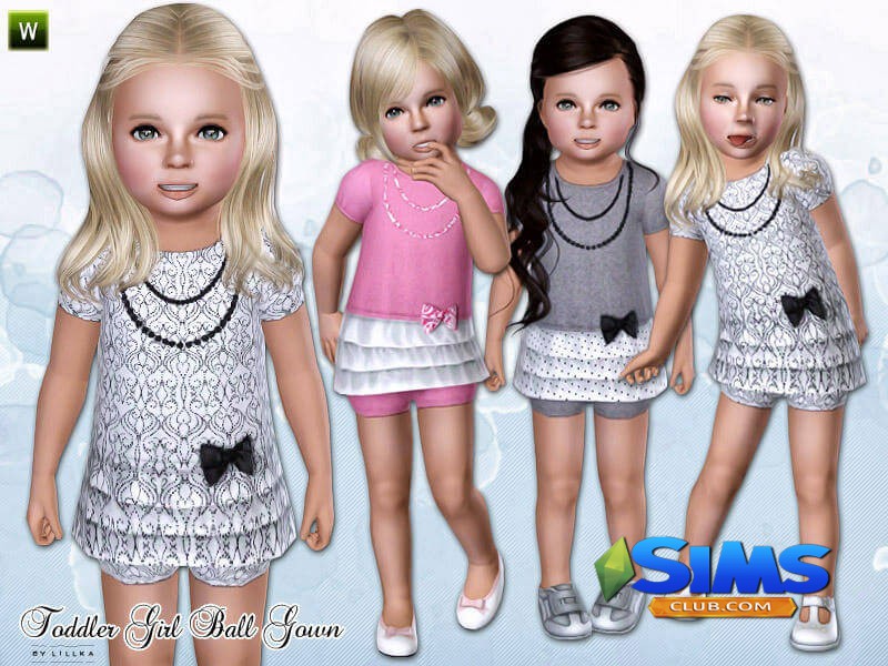 Детский наряд Toddler Girl Ball Gown для Симс 3 | Скриншот 4