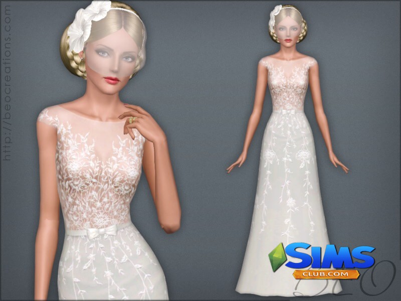 Платье Wedding dress 34 для Симс 3 | Скриншот 3