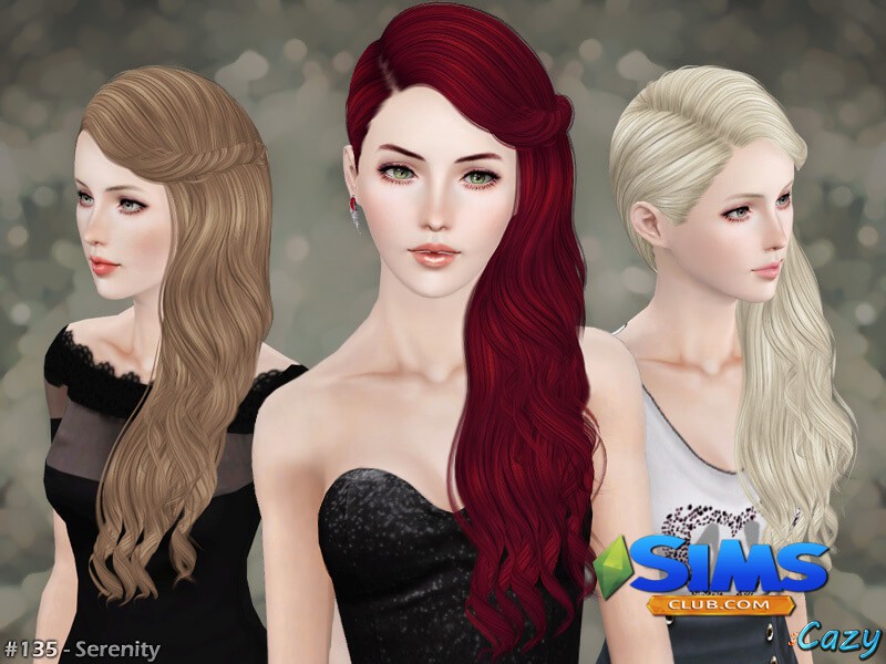 Прическа Serenity Hairstyle для Симс 3 | Скриншот 2