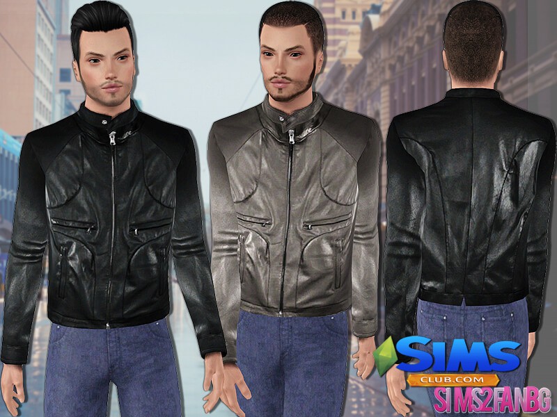 Мужская куртка 421 - Male Leather jacket для Симс 3 | Скриншот 1