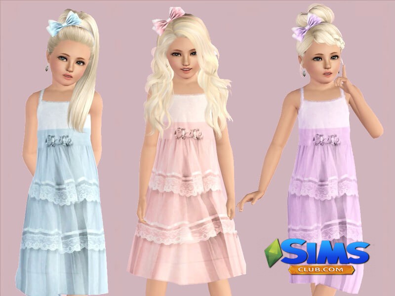 Детское платье Girls Formal Dress для Симс 3 | Скриншот 3