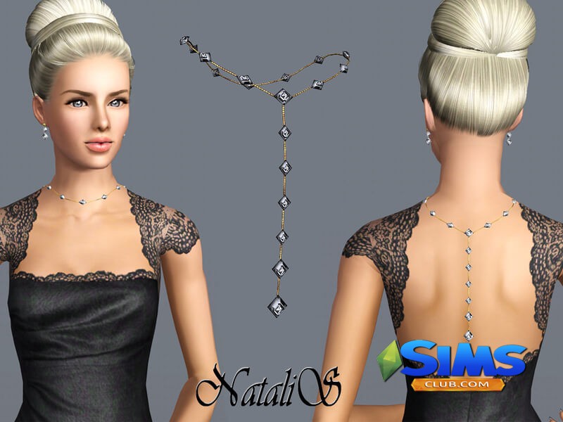 Ожерелье Back drop crystals necklace FA-FE для Симс 3 | Скриншот 1