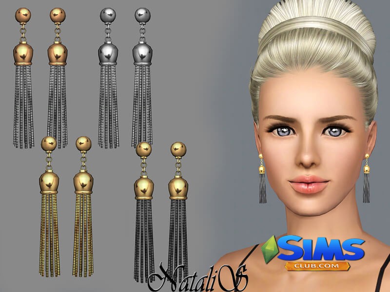Серьги Tassel earrings FT-FA для Симс 3 | Скриншот 6