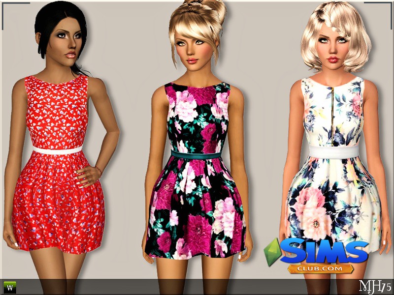 Платье S3 Floralita dress для Симс 3 | Скриншот 8