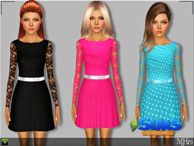 Платье S3 Sweet Lace Teen для Симс 3 | Скриншот 8