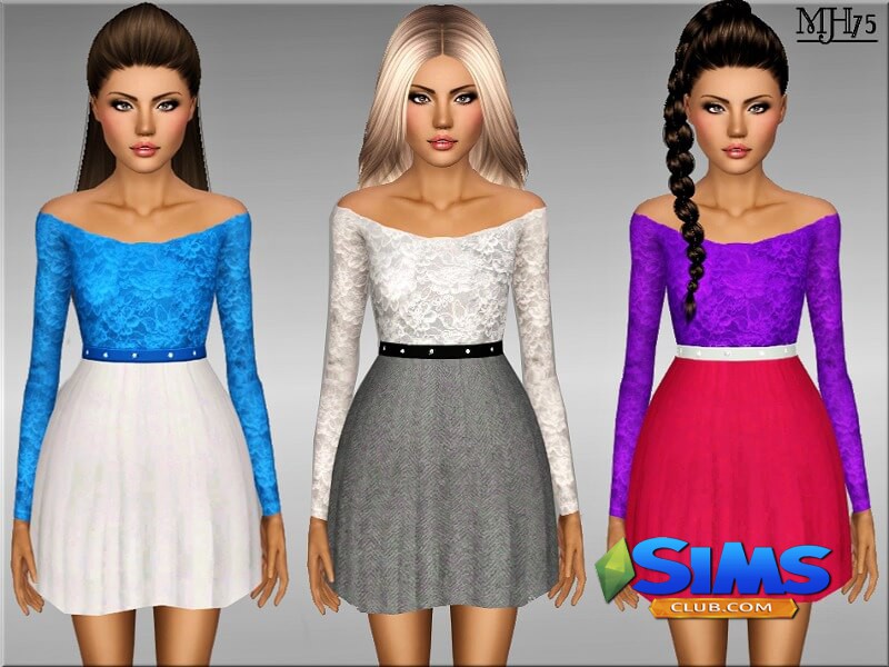 Платье S3 Mimi Teen Dress для Симс 3 | Скриншот 9