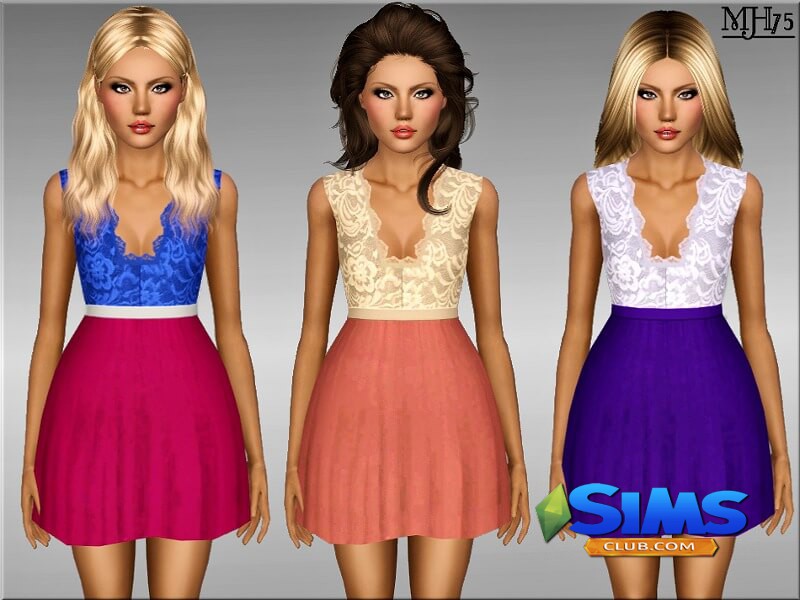 Платье S3 Isla Dress для Симс 3 | Скриншот 5
