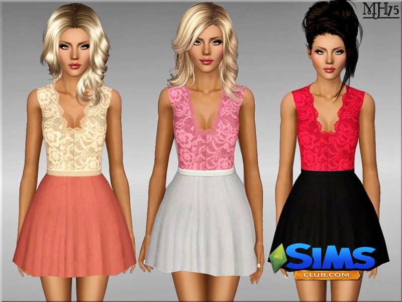 Платье S3 Isla Dress для Симс 3 | Скриншот 2