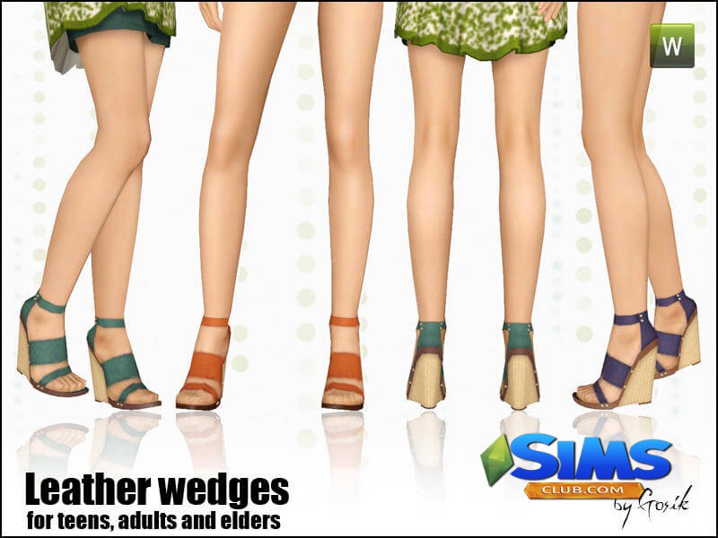 Обувь Leather wedges для Симс 3 | Скриншот 6