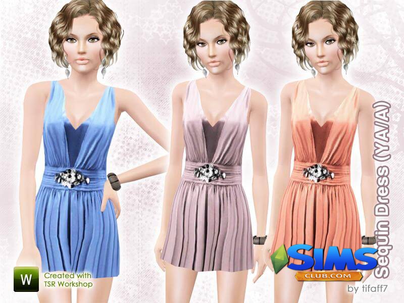 Платье Sequin Dress для Симс 3 | Скриншот 2
