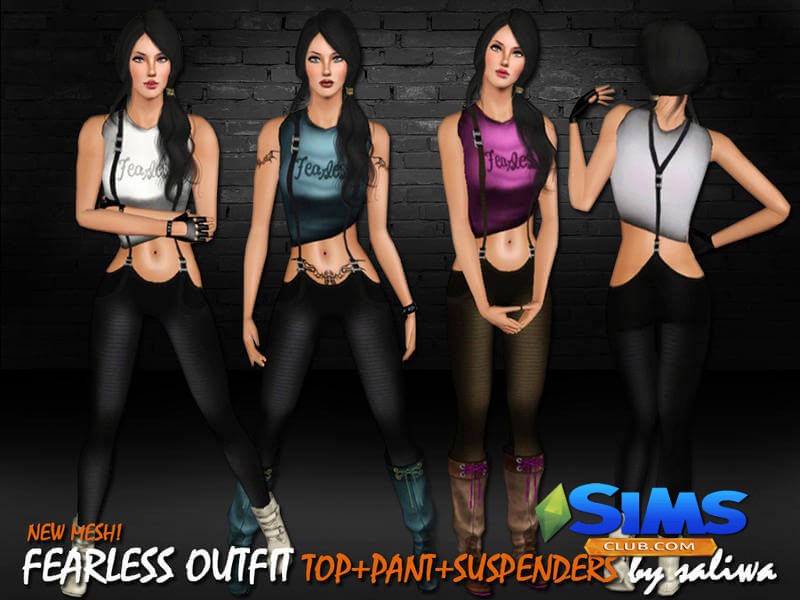 Одежда Fearless Outfit для Симс 3 | Скриншот 6