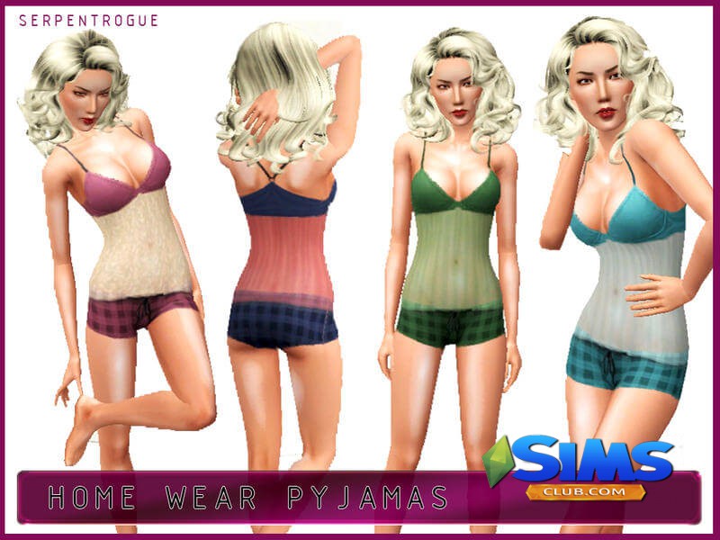 Пижама HOME WEAR PYJAMAS для Симс 3 | Скриншот 6