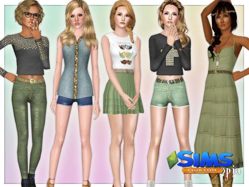 Набор одежды Hipster Summer Inspired Set для Симс 3 | Скриншот 4