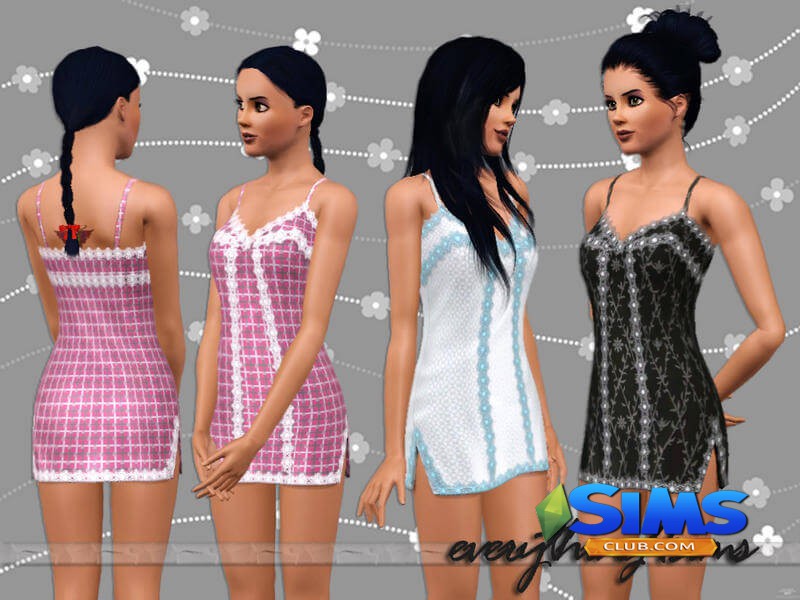 Ночнушка Adeline's Sleepwear Clothing для Симс 3 | Скриншот 6