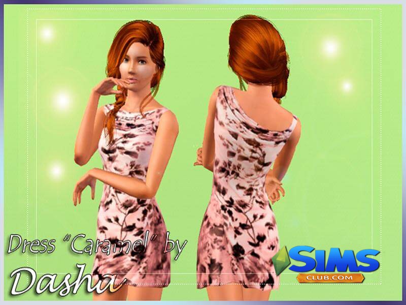 Платье Dress Caramel для Симс 3 | Скриншот 3