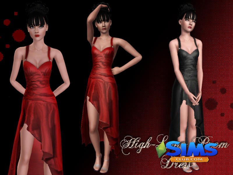 Платье High-Low Prom Dress для Симс 3 | Скриншот 4