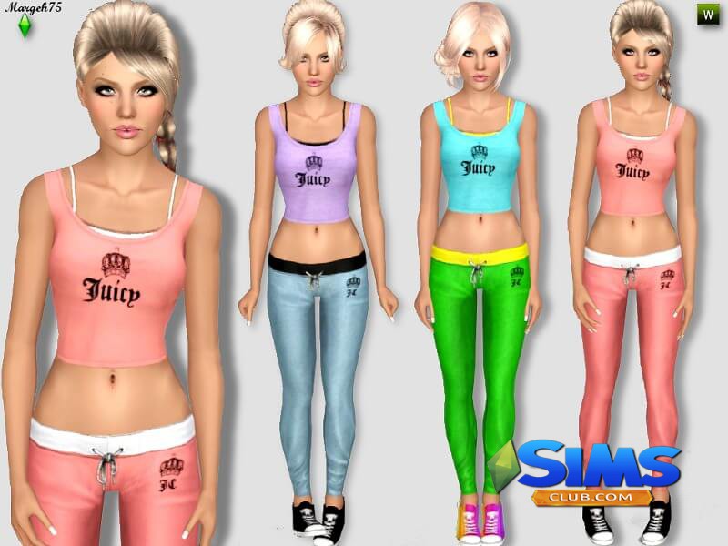 Спортивная одежда Juicy Outfit для Симс 3 | Скриншот 1