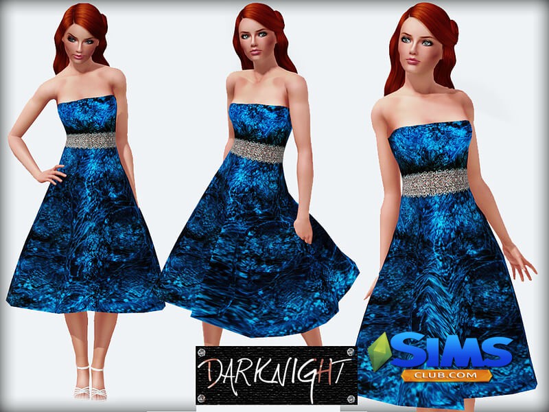 Платье Sapphire для Симс 3 | Скриншот 2