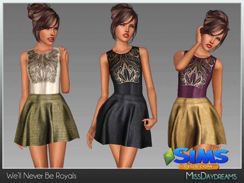 Платье We'll Never Be Royals для Симс 3 | Скриншот 4