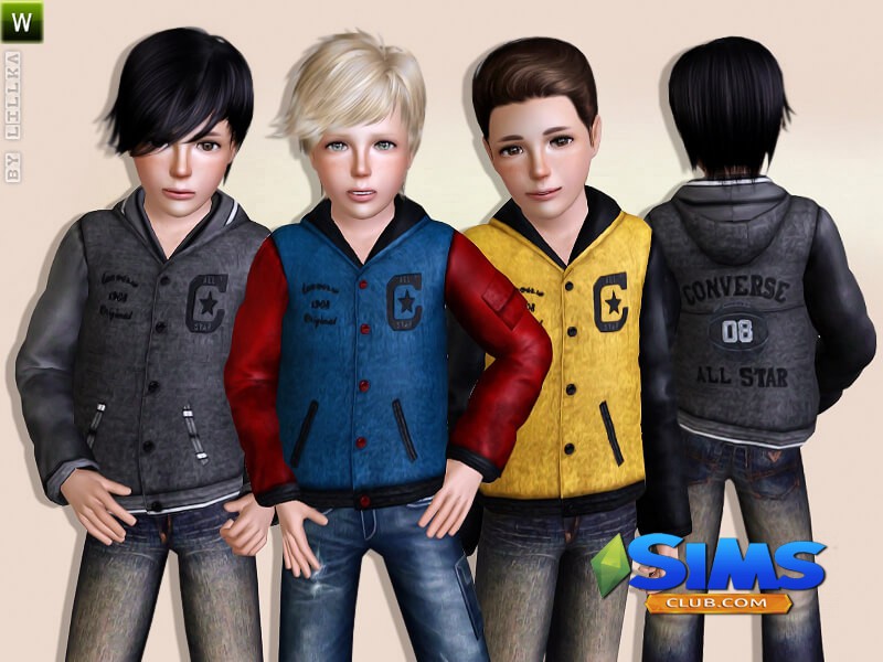 Куртка College Jacket for Boys для Симс 3 | Скриншот 4