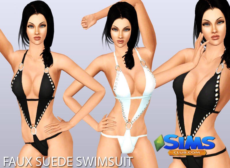 Купальник Faux Suede Swimsuit для Симс 3 | Скриншот 5