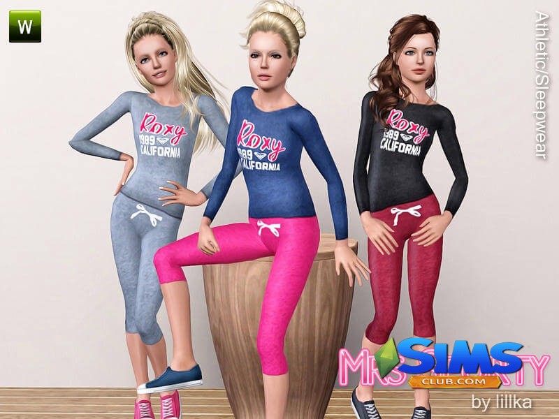 Комплект одежды Mrs Sporty (Teen) для Симс 3 | Скриншот 4