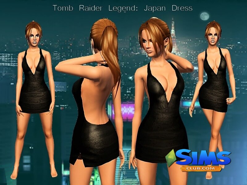 Платье Tomb Raider Japan Dress для Симс 3 | Скриншот 3