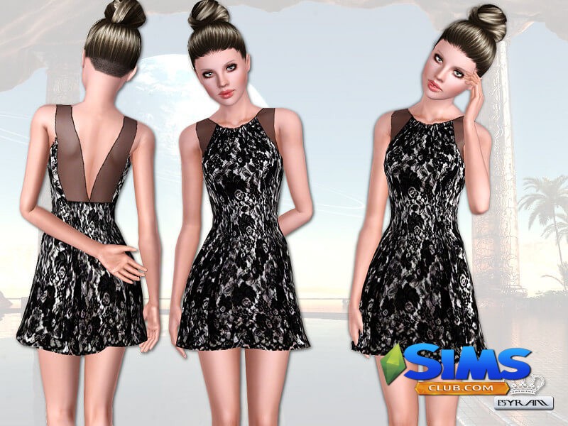Платье Tailored Lace Dress для Симс 3 | Скриншот 1