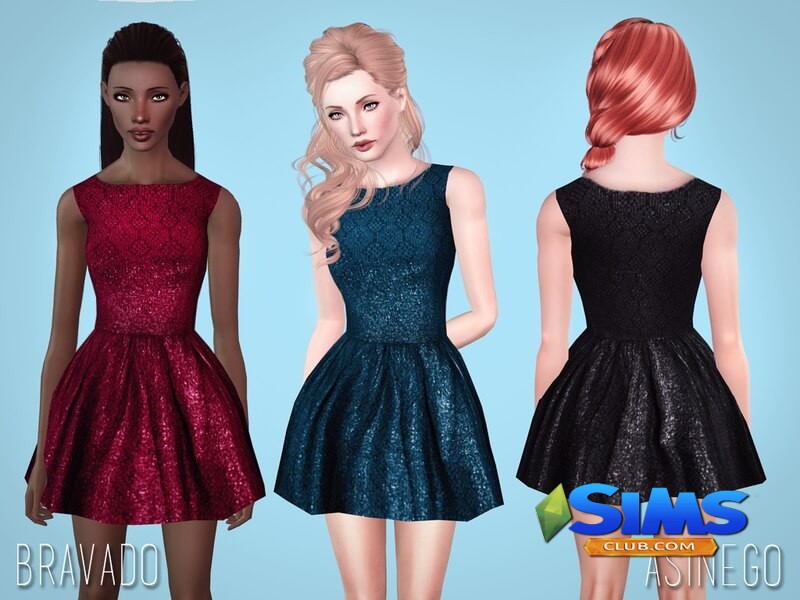 Платье Bravado Dress для Симс 3 | Скриншот 6