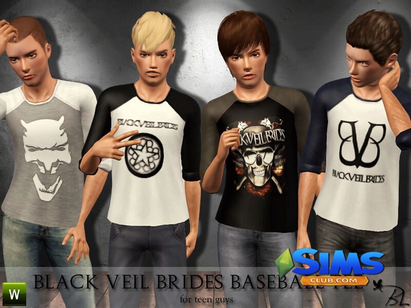 Футболка Black Veil Brides Baseball Tee для Симс 3 | Скриншот 6