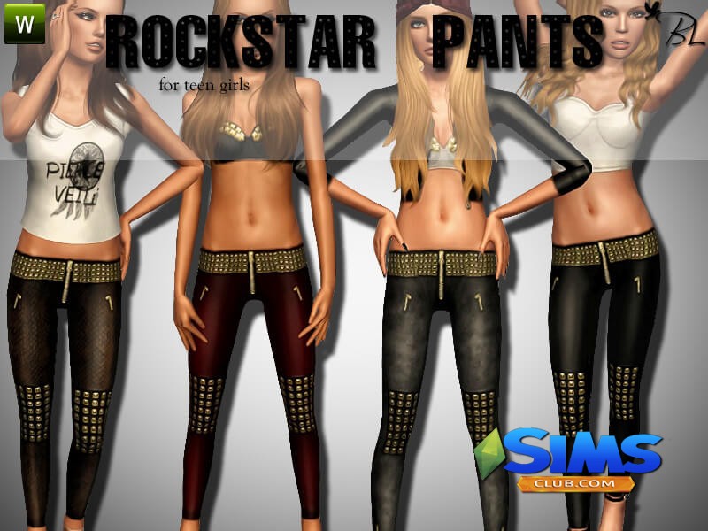 Штаны Teen Rockstar Pants для Симс 3 | Скриншот 2