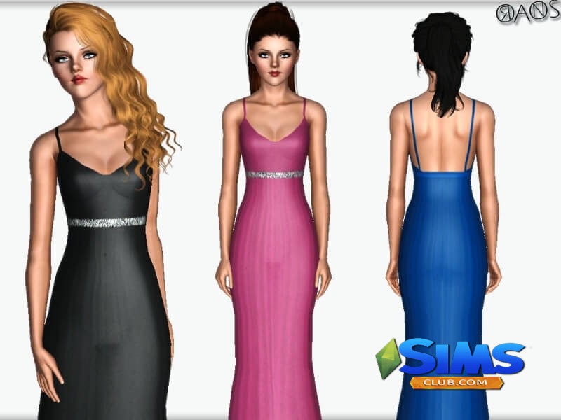 Платье Embellishment Dress для Симс 3 | Скриншот 2